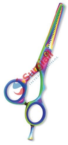 Professional Thinning Scissor. One Blade Teeth and One Blade Razor. Multicolor coating.