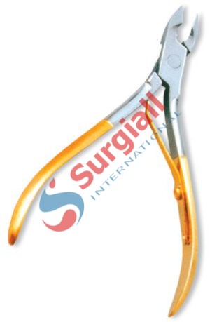 Cuticle Nipper, Single Spring. Half Gold.