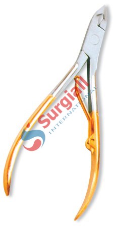 Cuticle Nipper, Single Spring. Half Gold.