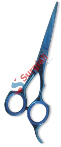 Professional Hair Cutting Scissor with razor edge. Blue Color Coating.